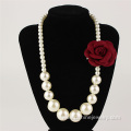 White Simple Flower Imitation Pearl Necklace For Children